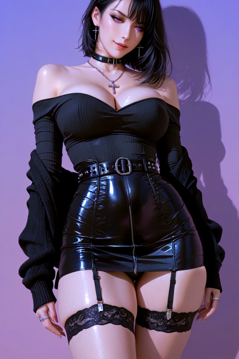 Hourglass Voluptuous Body, Seductive Expression, Focus On Woman Hentai AI Porn