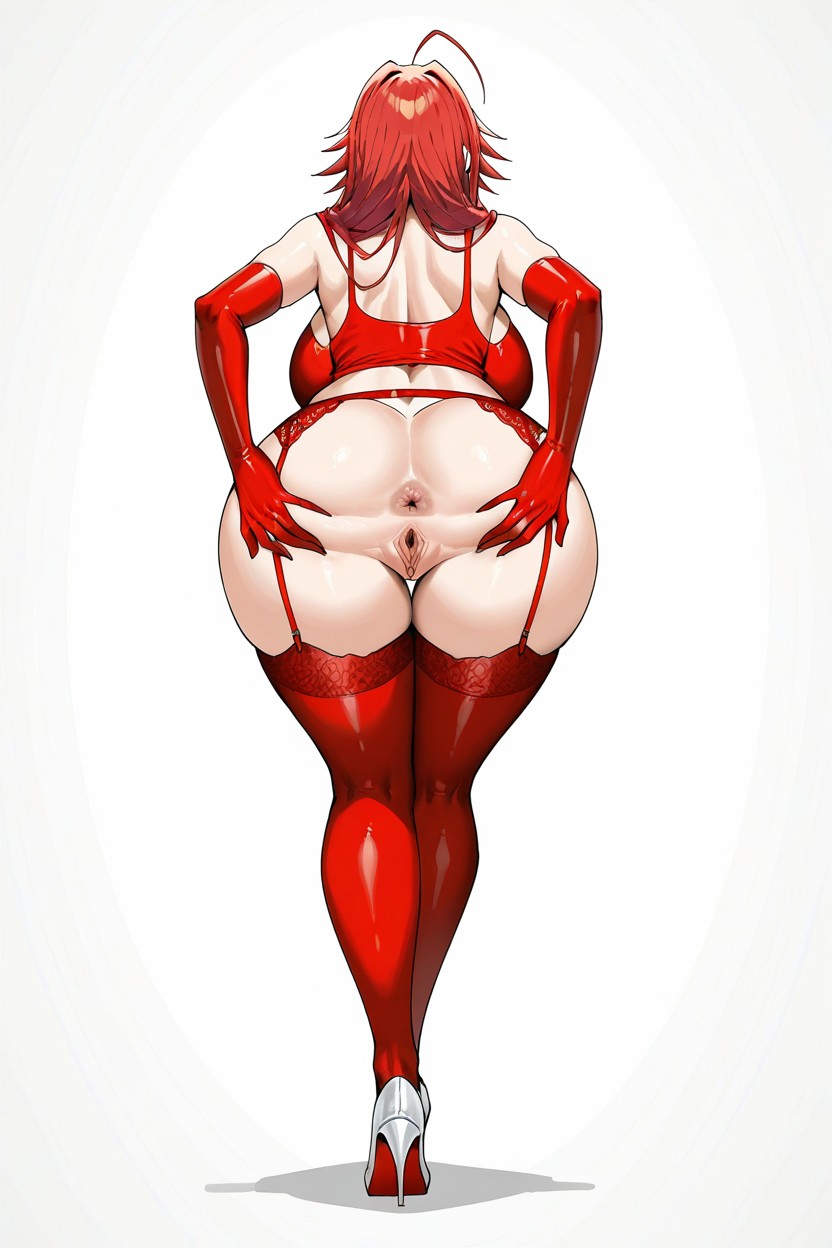 Perfect Ass Spreading, Hands, Red Stockings Hentai AI Porn