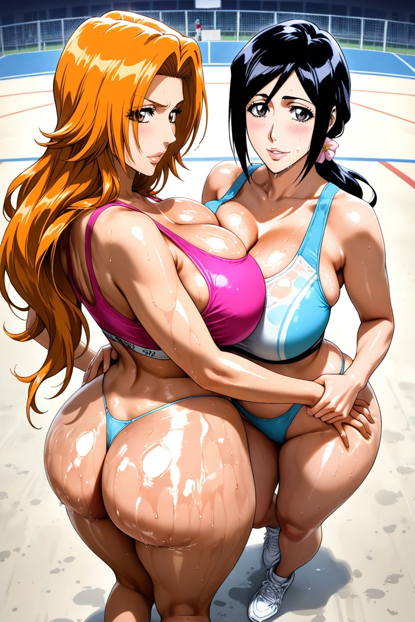 Sporty Thong, Standing, Huge Breasts Rangiku Matsumoto Hentai AI Porn