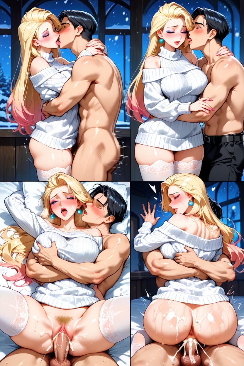 Faceless Man, Earrings, Hugging Hentai AI Porn