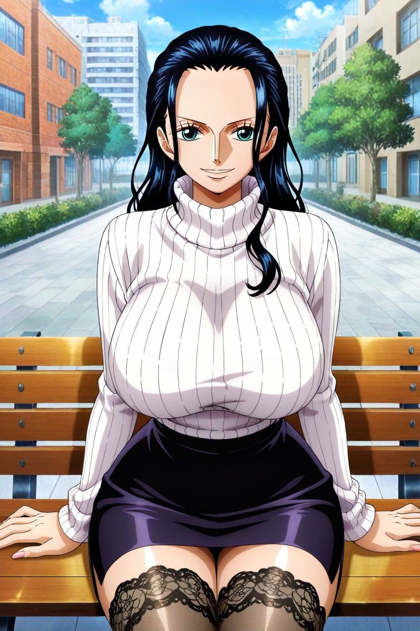 Anime Shading, Big Boobs, Hair Down Hentai AI Porn