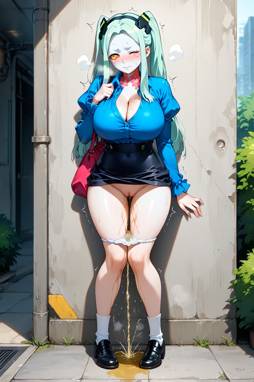 Closed Mouth, High Upper Twintails, Shirt Hentai AI Porn