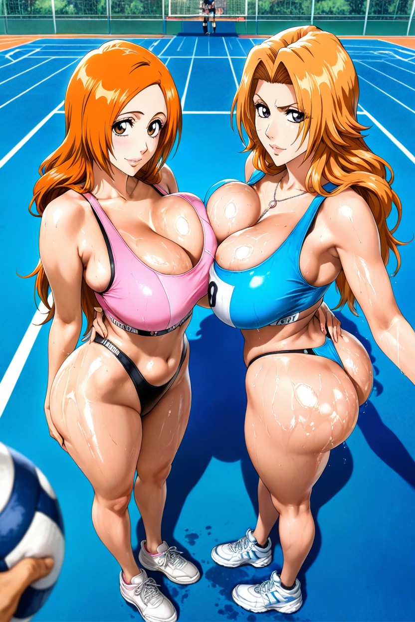 Huge Breasts Rangiku Matsumoto, Grabbing Their Ass, Medium Breast Hentai AI Porn