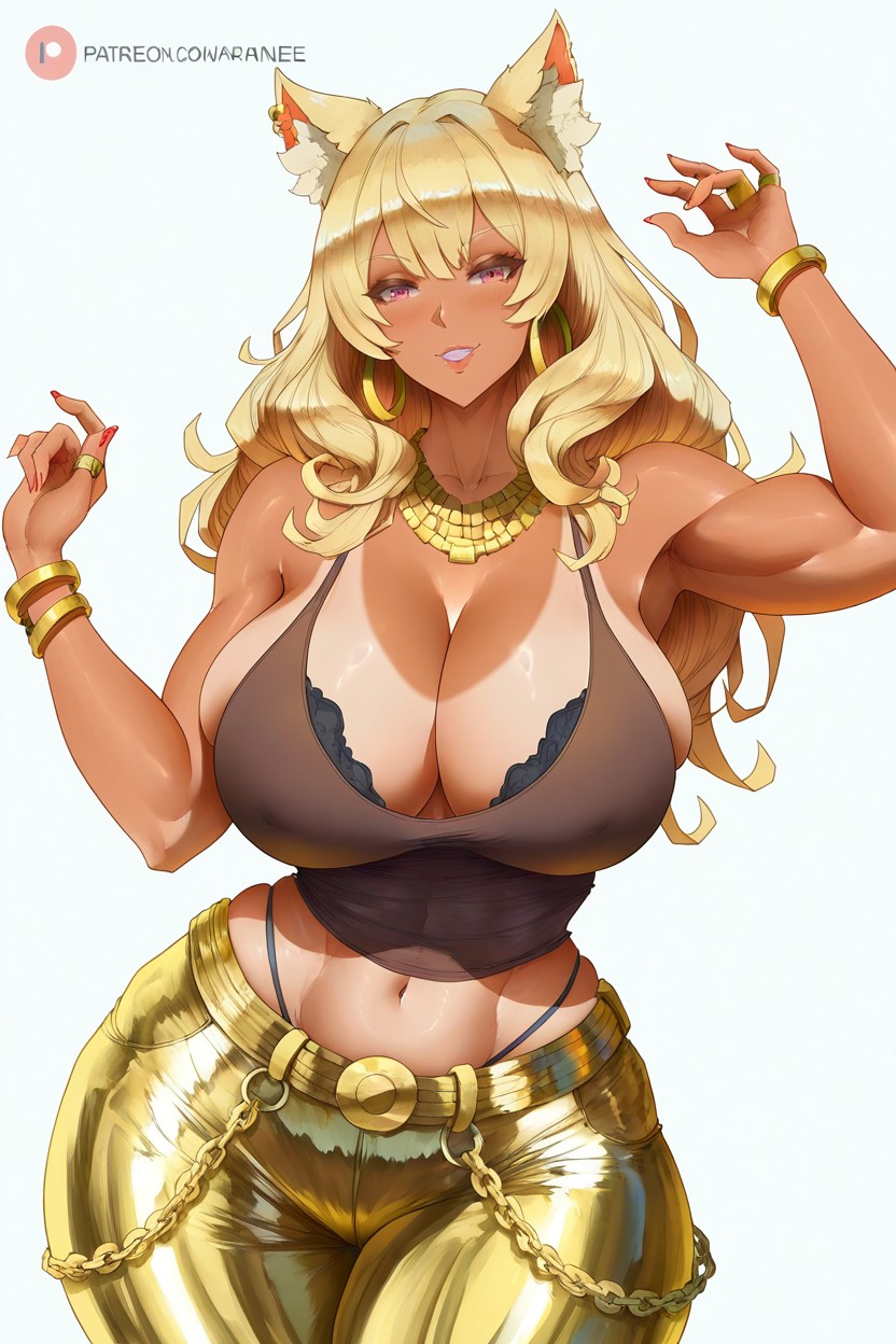 Gold Bracelets Arab On Both Wrists And Biceps, Ornate, Looking At The Viewer Hentai AI Porn