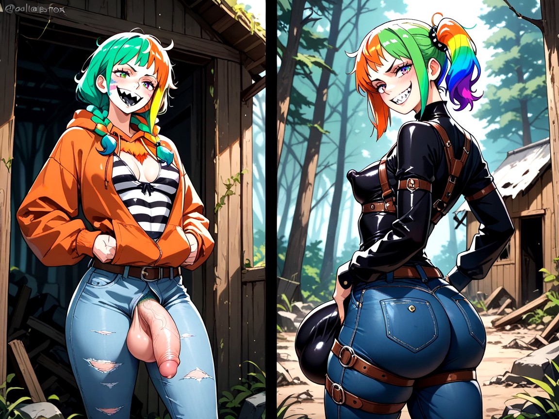 Pubic Hair, Nipple Bulge, Sharp Teeth Hentai AI Porn