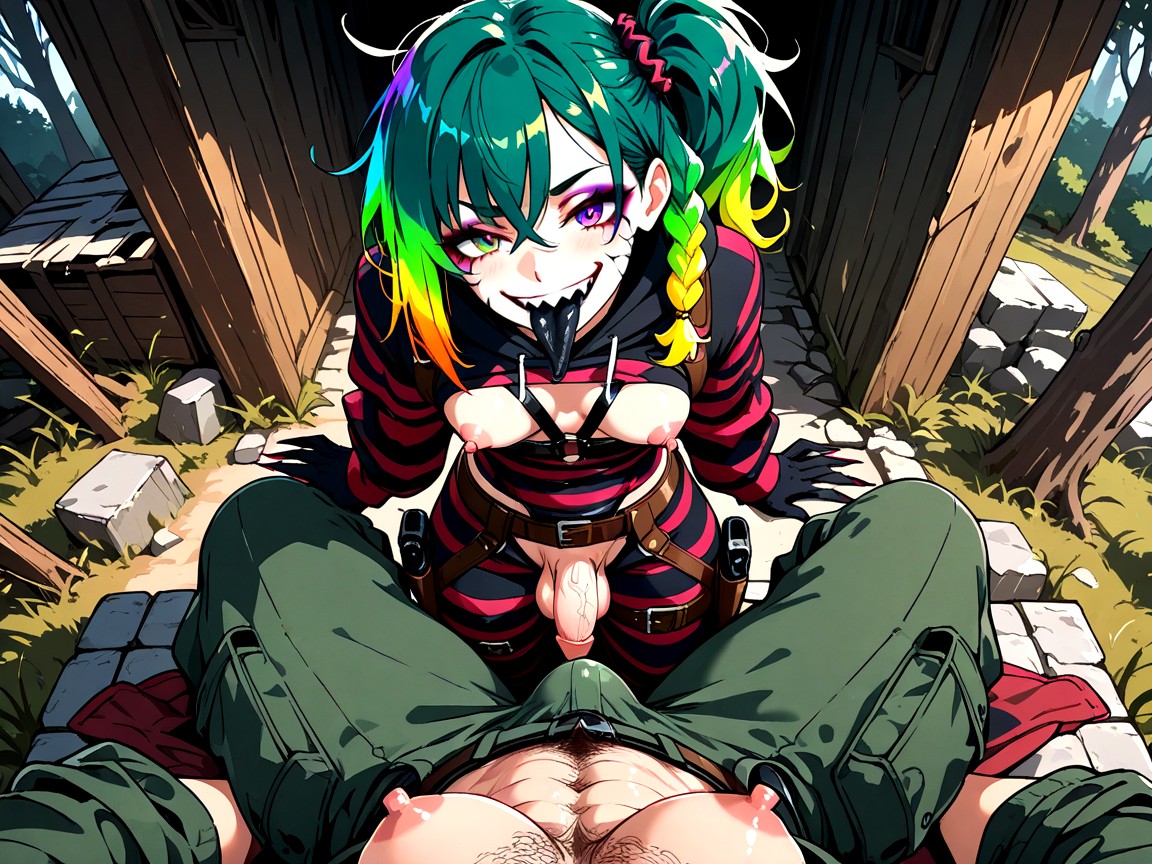 Sharp Teeth, Muscular, Long Harness Hentai AI Porn