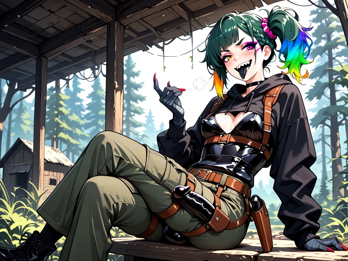 Belts, Back Hair, Side Braids Hentai AI Porn