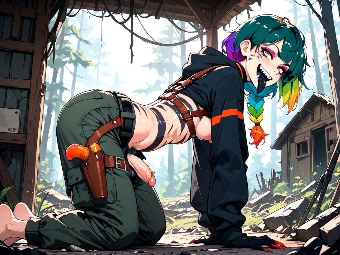 Ruins, On All Fours, Hairy Back Hentai AI Porn
