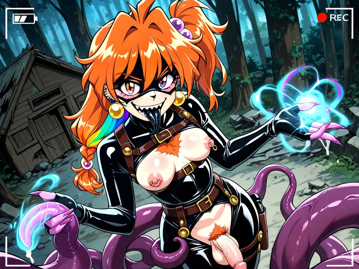 Furry, Spiked Penis, Black Striped Scaled Tan Skin Hentai AI Porn