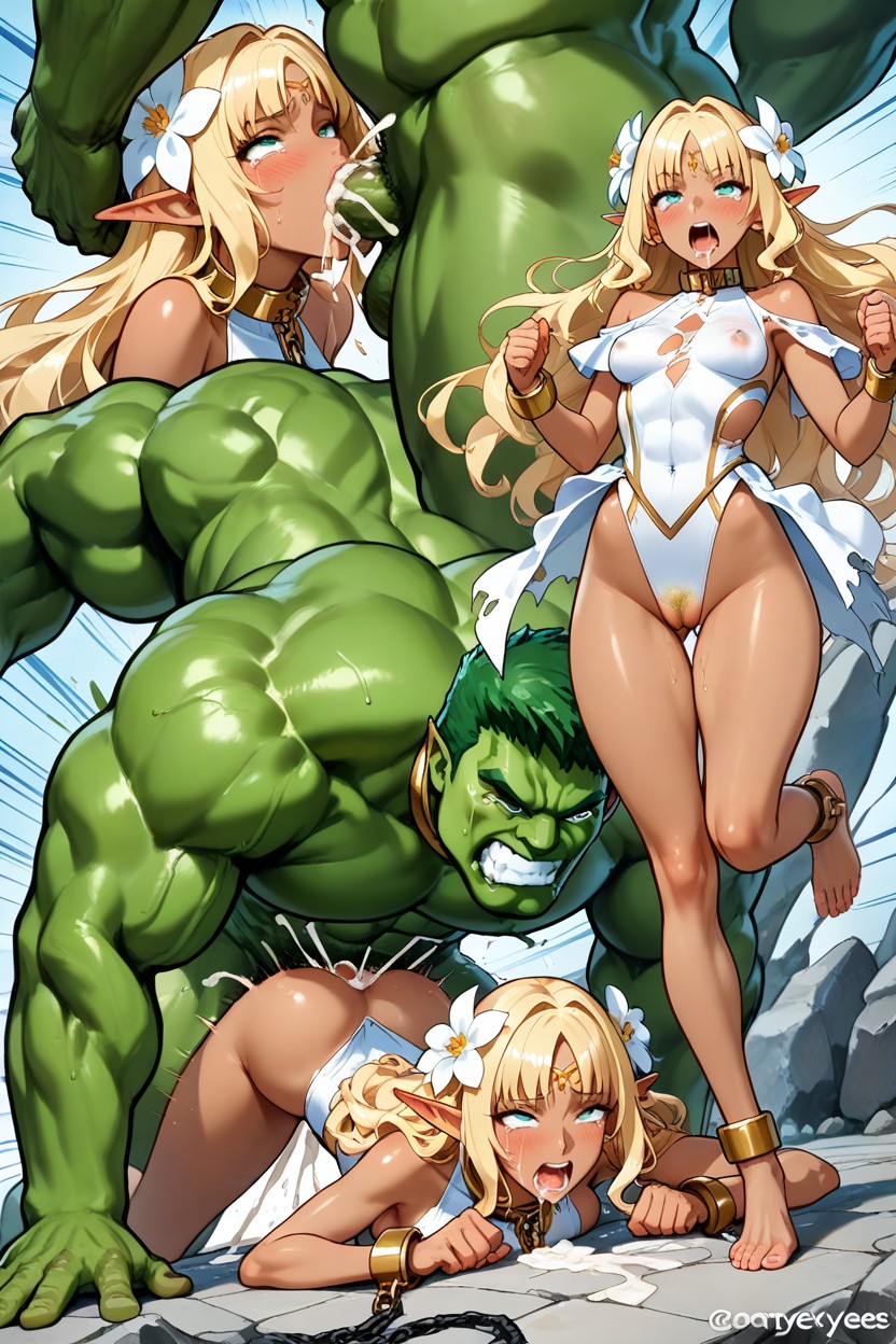 Thick Linework, Beautiful Feet, Blonde Pubes Hentai AI Porn