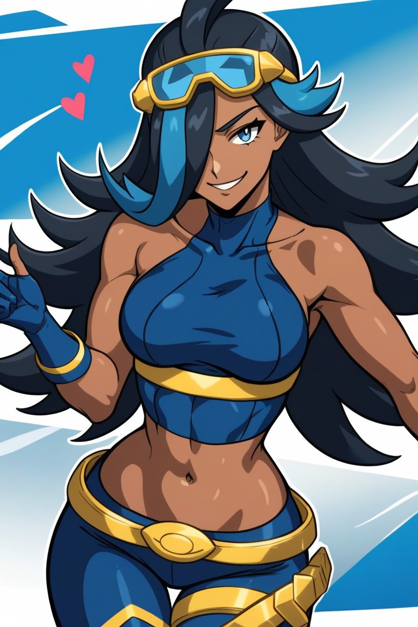 Vibrant Colors, Goggles On Head, Thigh Strap Hentai AI Porn