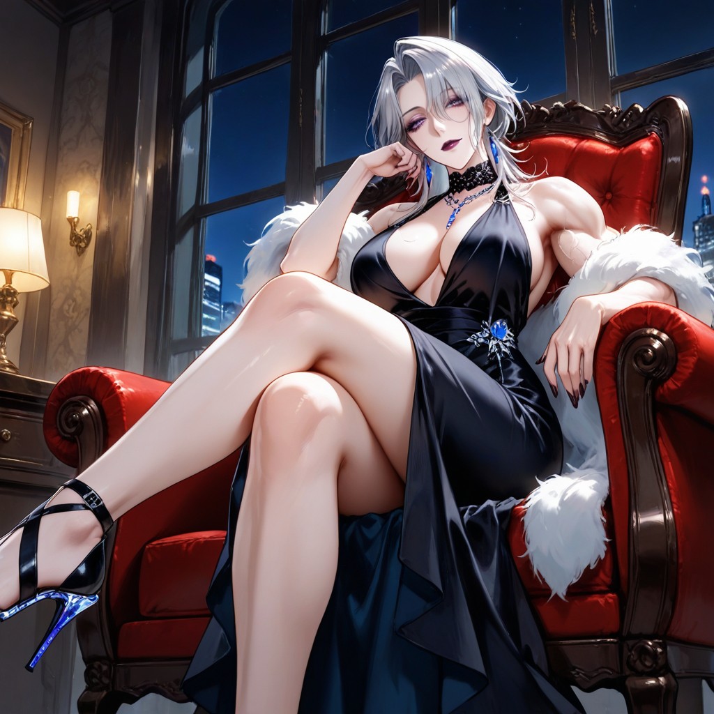 Wolf Cut, Look Down To The Viewer, Oppressive Hentai AI Porn