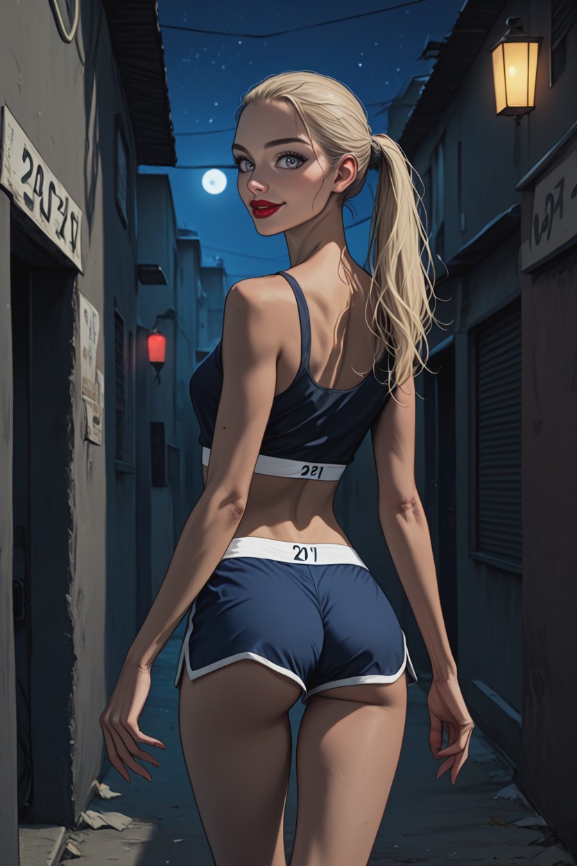 Walking, Alley, Skinnyleg Hentai AI Porn