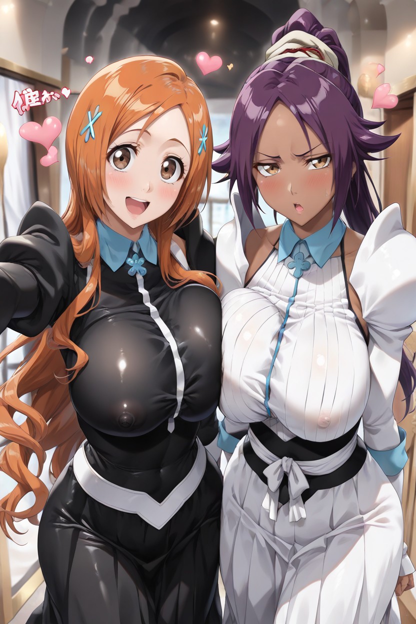 Wearing Bleach Thousand-war Combat Outfit, Heart Effects, ♥ Symbols Hentai AI Porn