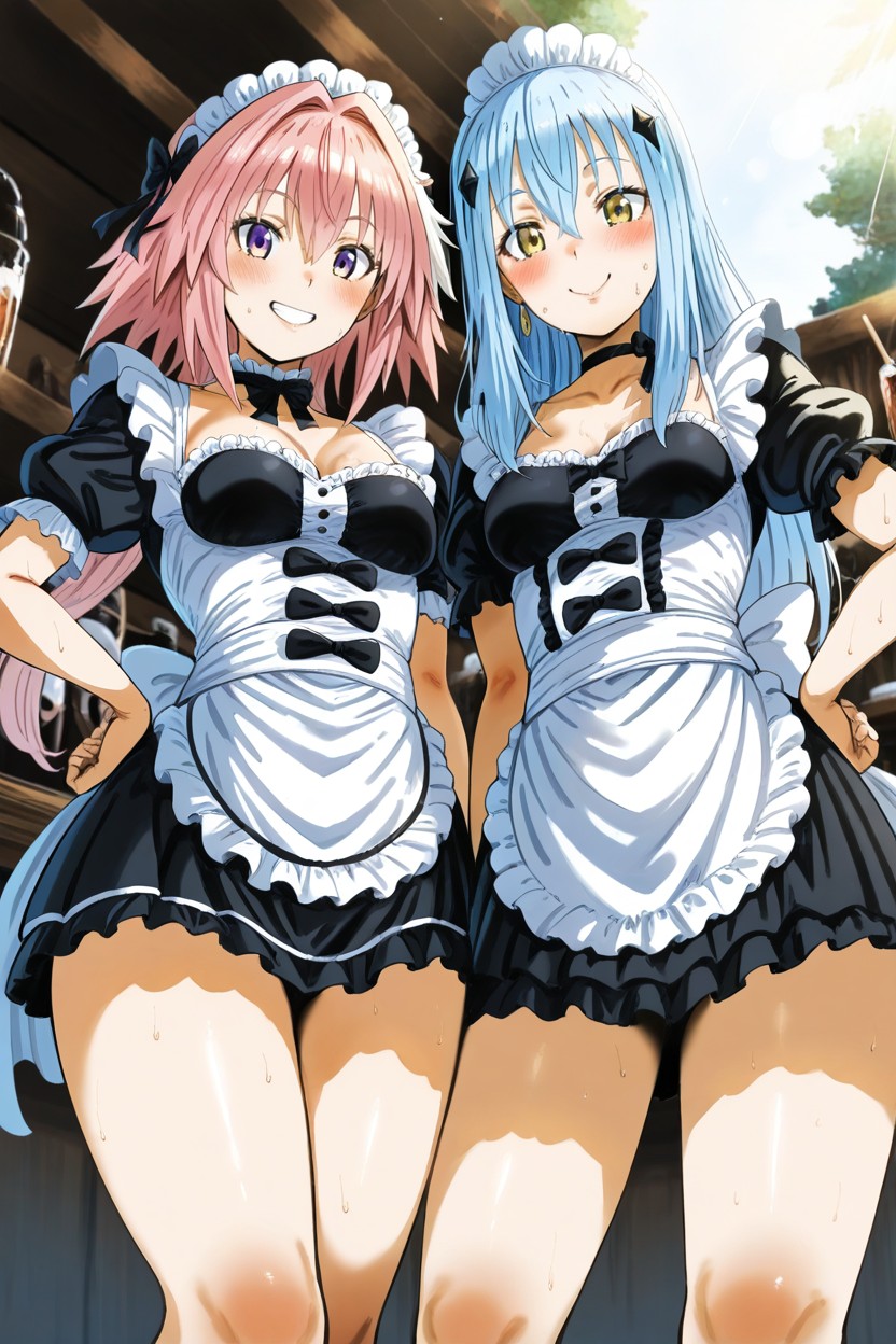 Layered Over A Veryshort, Duo, Cafe Shop Hentai AI Porn