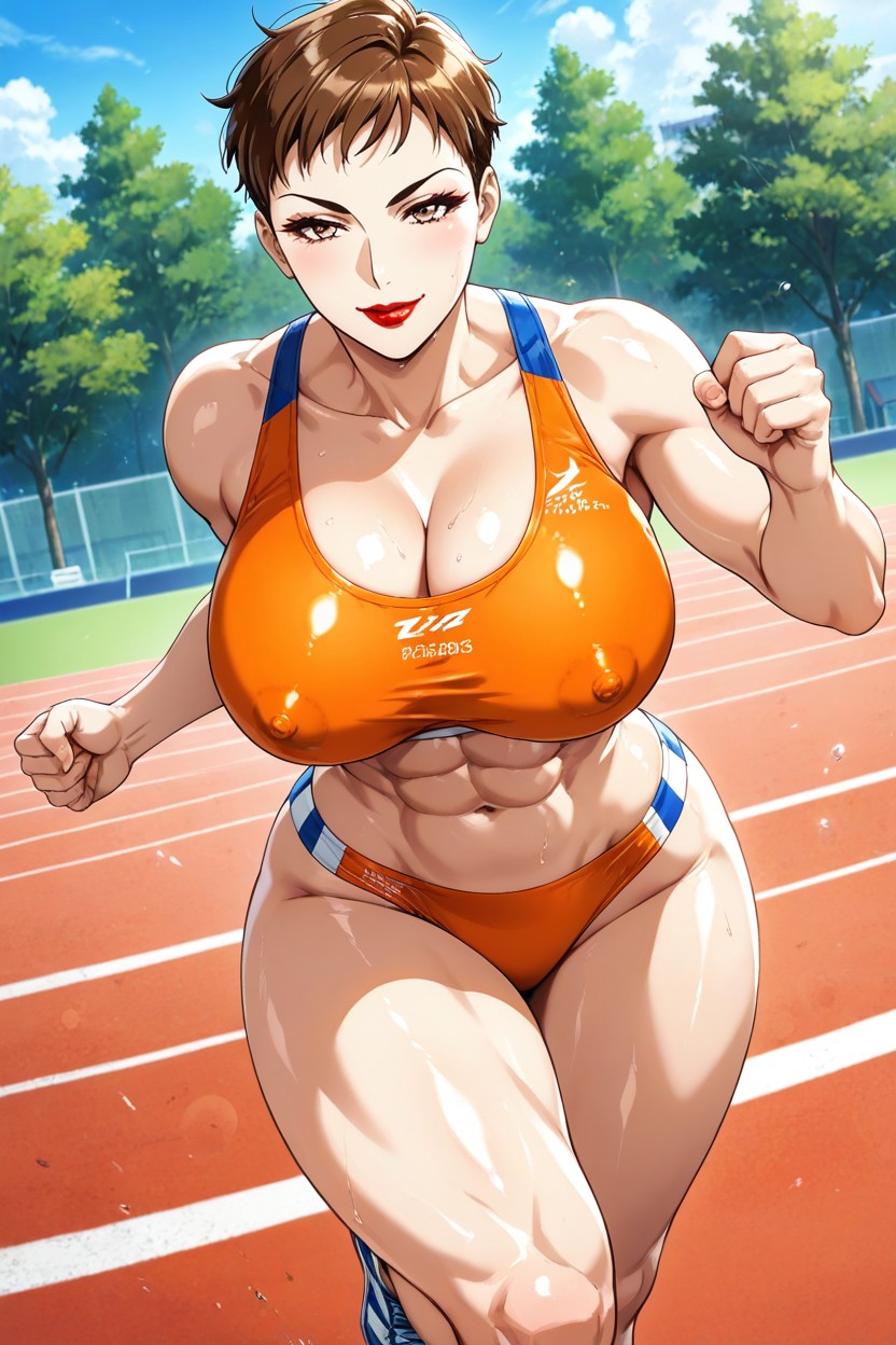 Solo, Perfect Fingers, Large Breasts Hentai AI Porn
