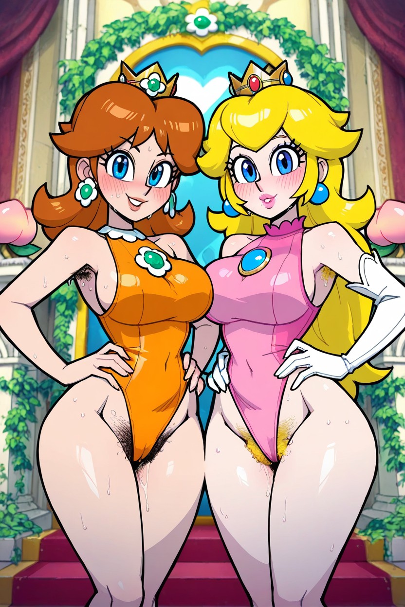 Two People, Ass Bigger Than Torso, Front View Hentai AI Porn