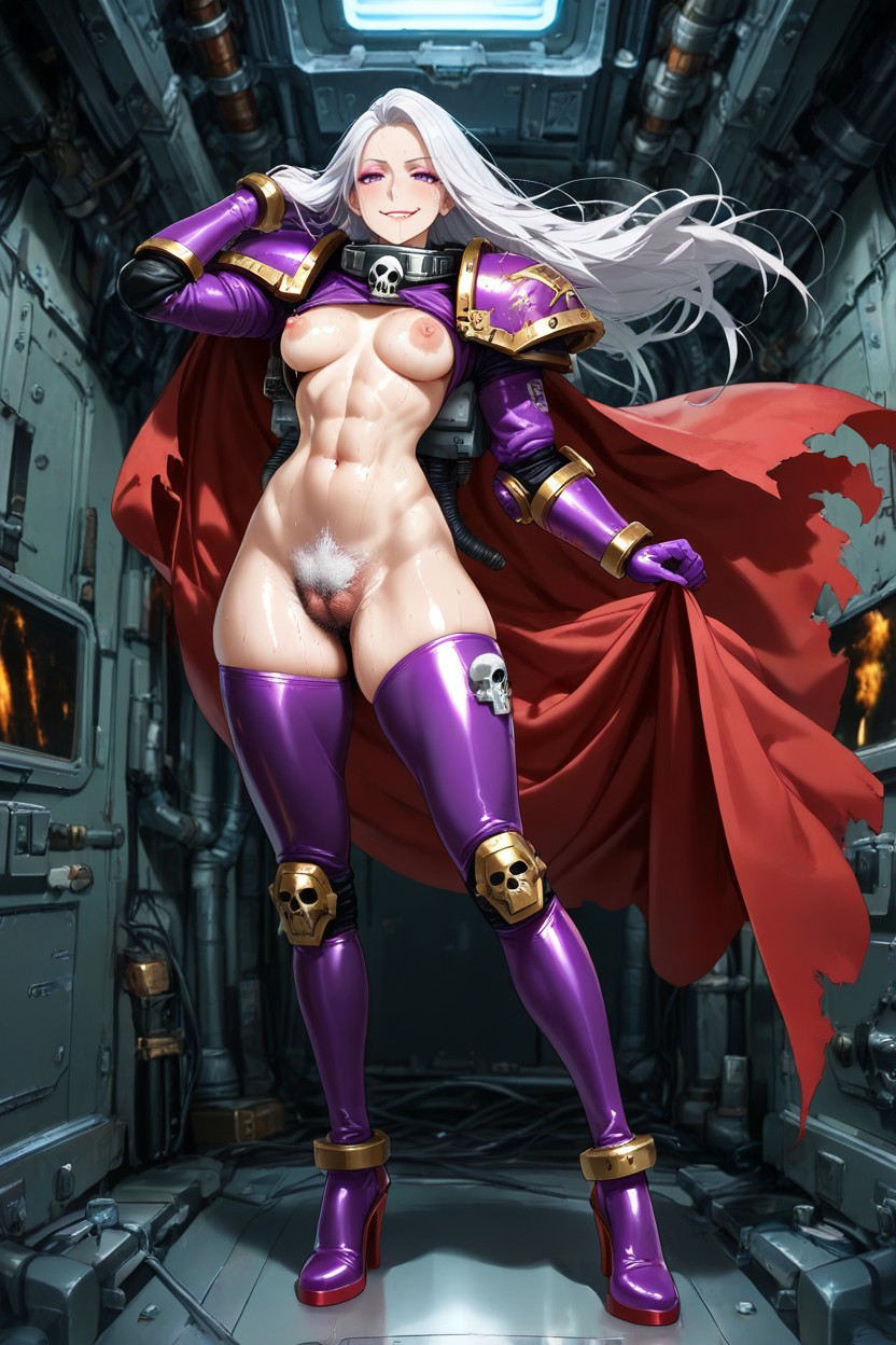 Glossy Skin, Long Thick Pubic Hair, Lifting Hair Hentai AI Porn