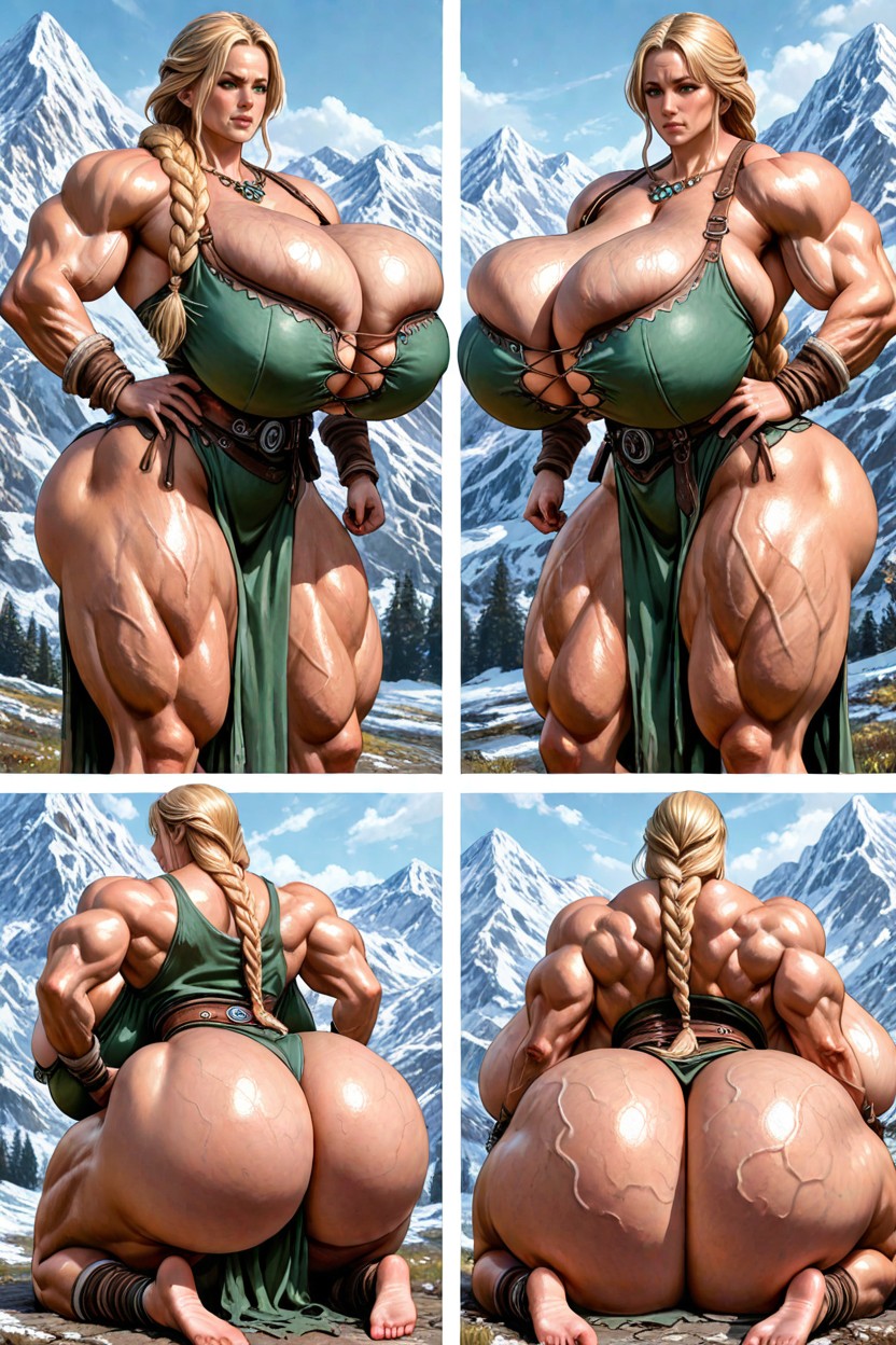 Blonde Hair, Bending Over, Soft Breasts Hentai AI Porn