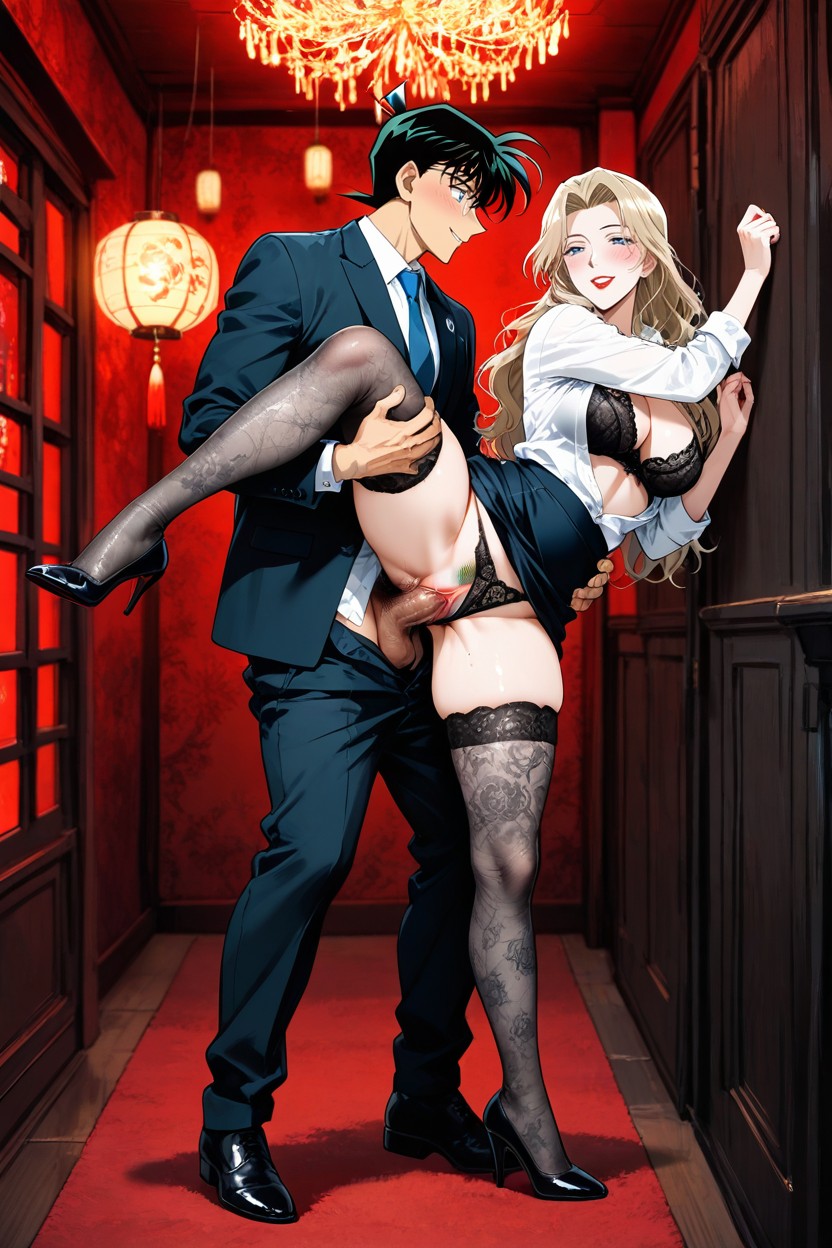 Sexo En Cucharita, Red Lips, Duo Hentai IA
