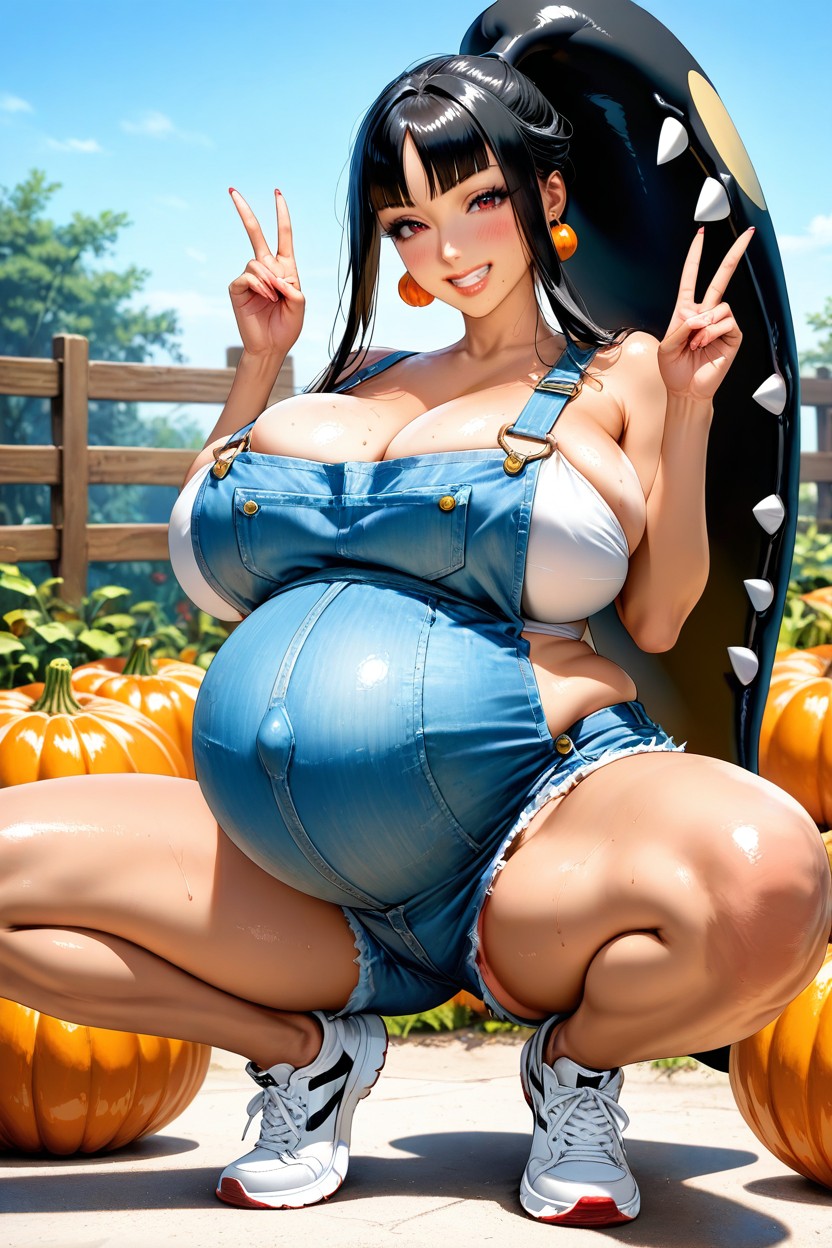 Tanned Skin, Happy, Massive Breast Hentai AI Porn