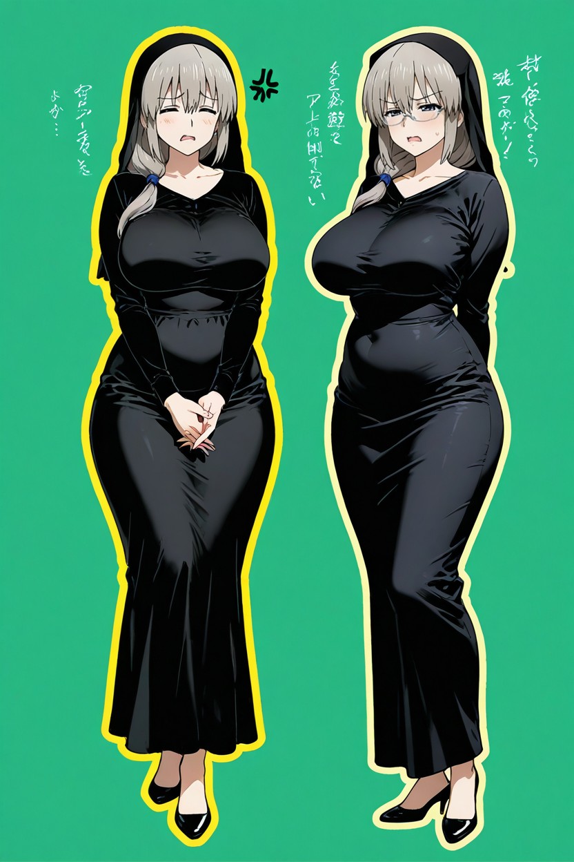 Perfect Hands, Black Dress, Long Dress Hentai AI Porn