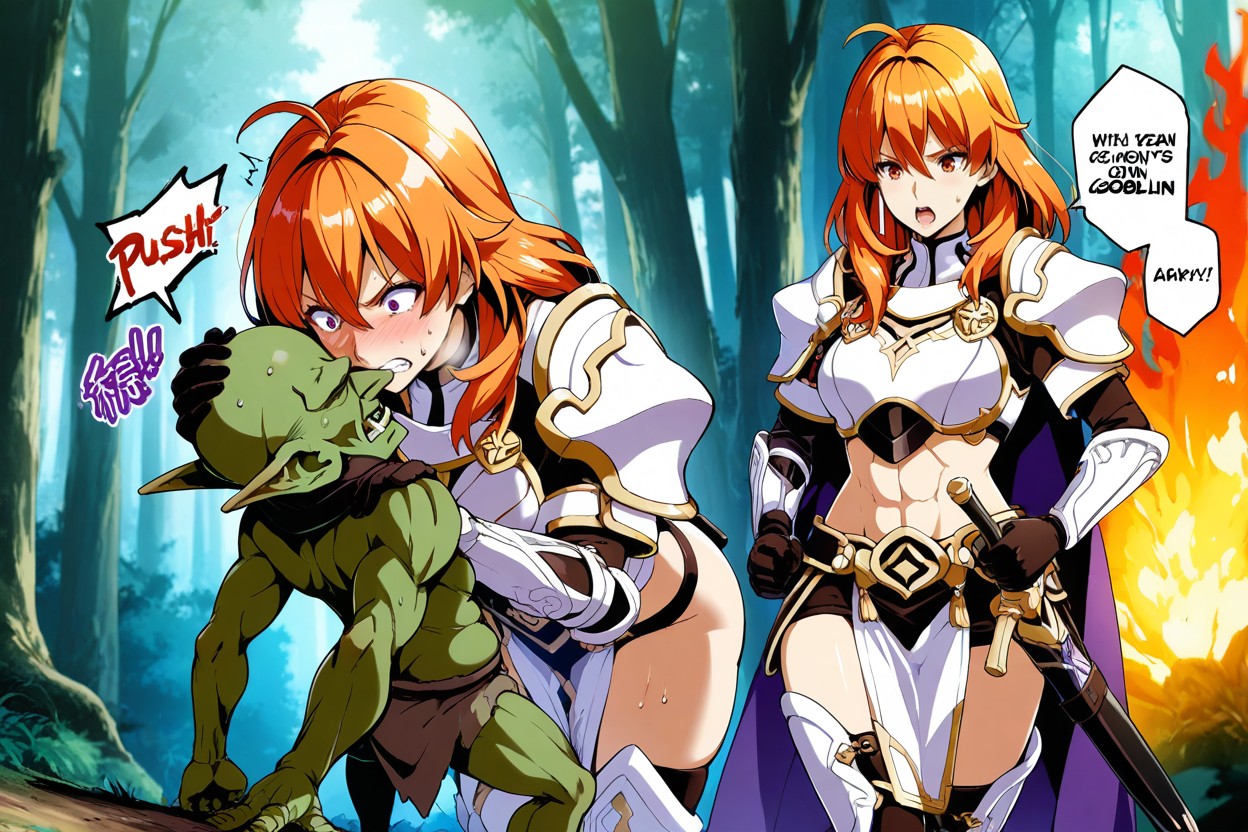 Goblin's Arms Around Female's Weist, Goblin In Loincloth, Bald Goblin Hentai AI Porn