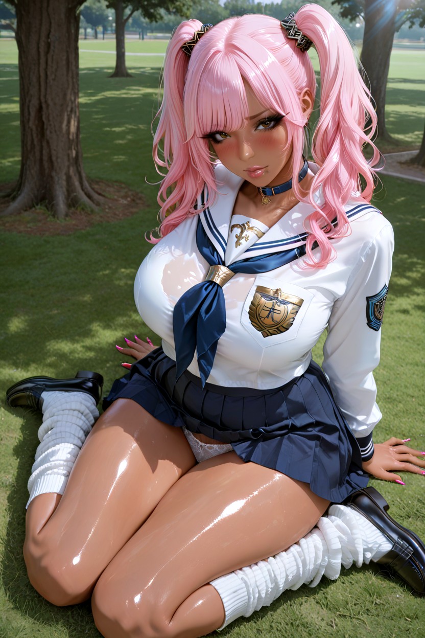 White Lace Panties, Brown Eyes, Dark Brown Eyes Hentai AI Porn