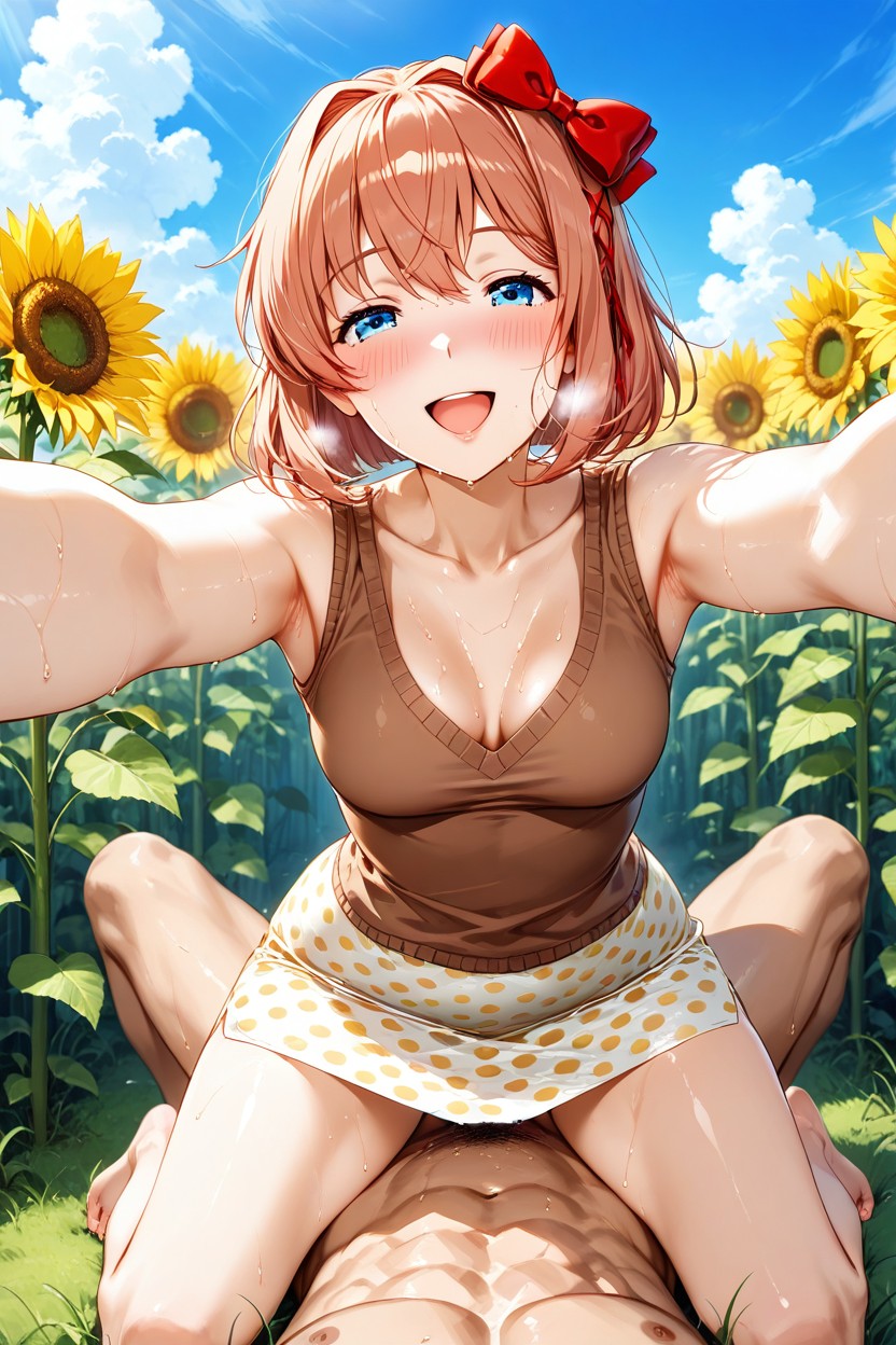Ultra Detailed Face, Blue Eyes, Eye Contact Hentai AI Porn