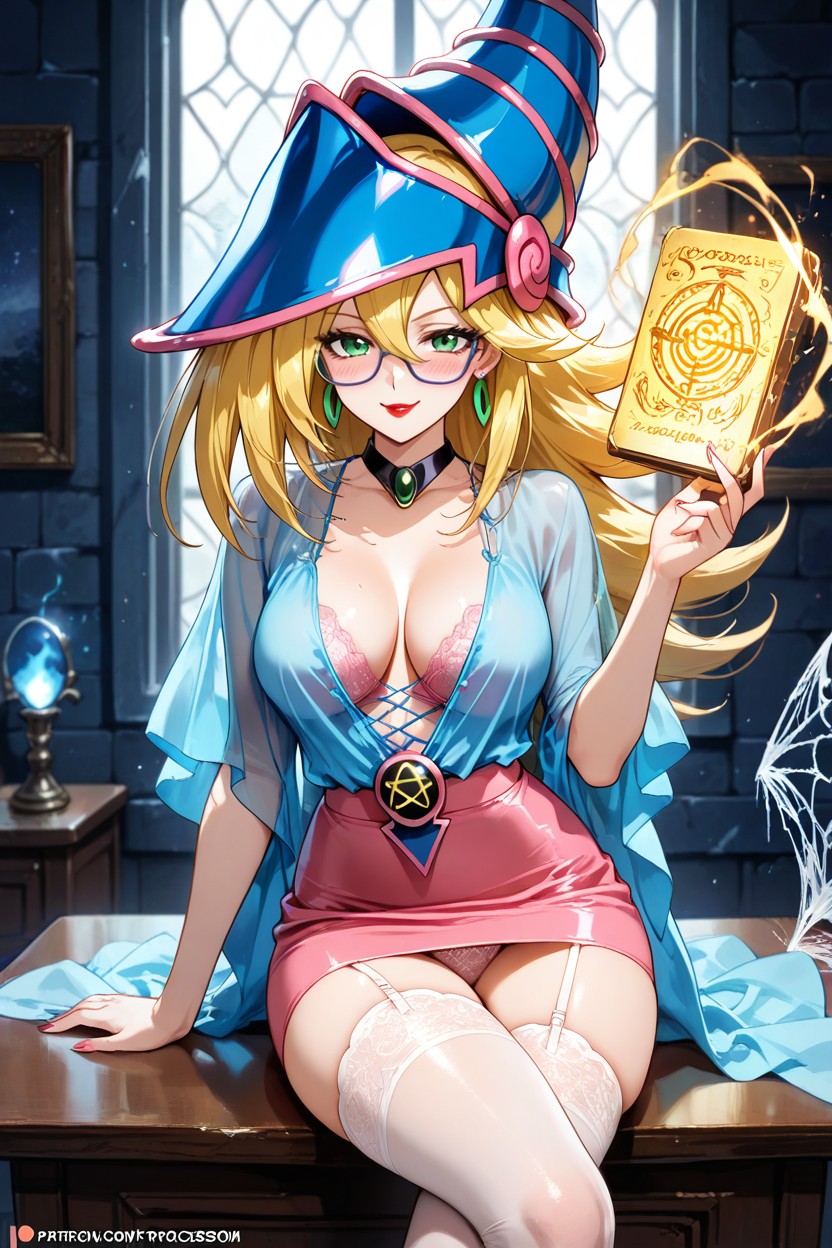 Extreme Snatched Waist, Long Eyelashes, Sheer Blouse Hentai AI Porn