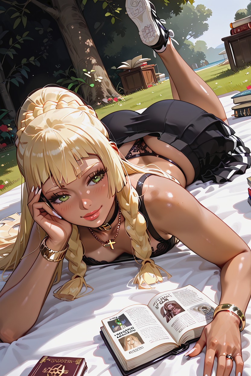Seductive Eyes, Five Fingers By Hand, Shiny Green Eyes Hentai AI Porn