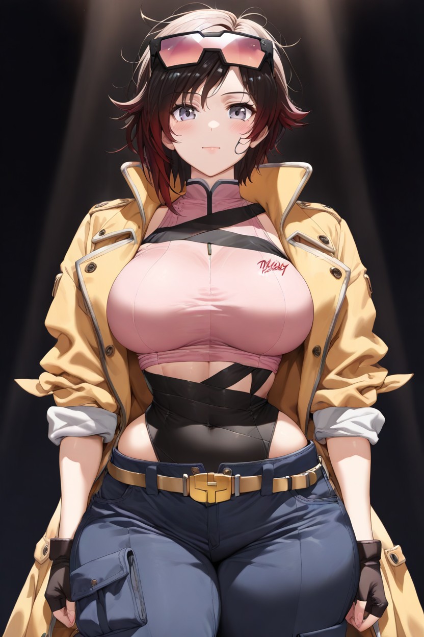 High Collar, Ultra Detailed, Messy Choppy Bangs Hentai AI Porn