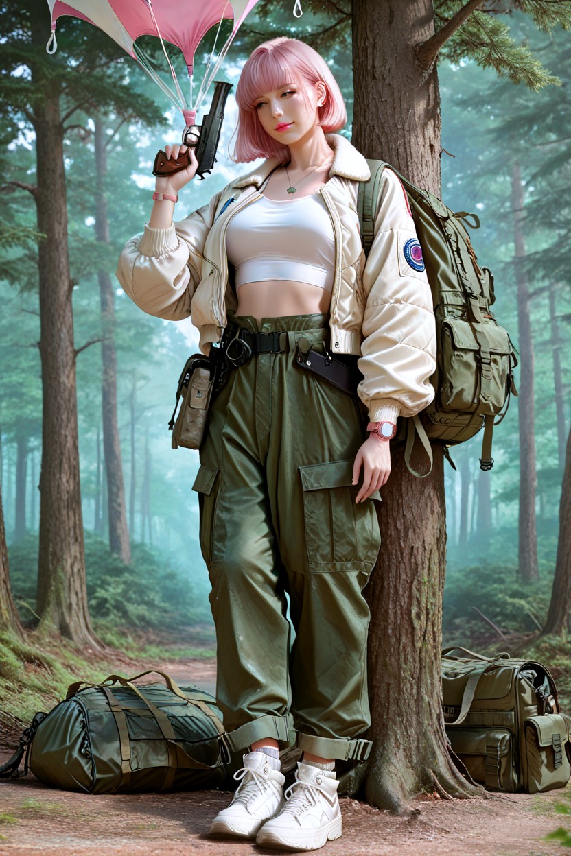 Front View, Female, Bag Pack Hentai IA