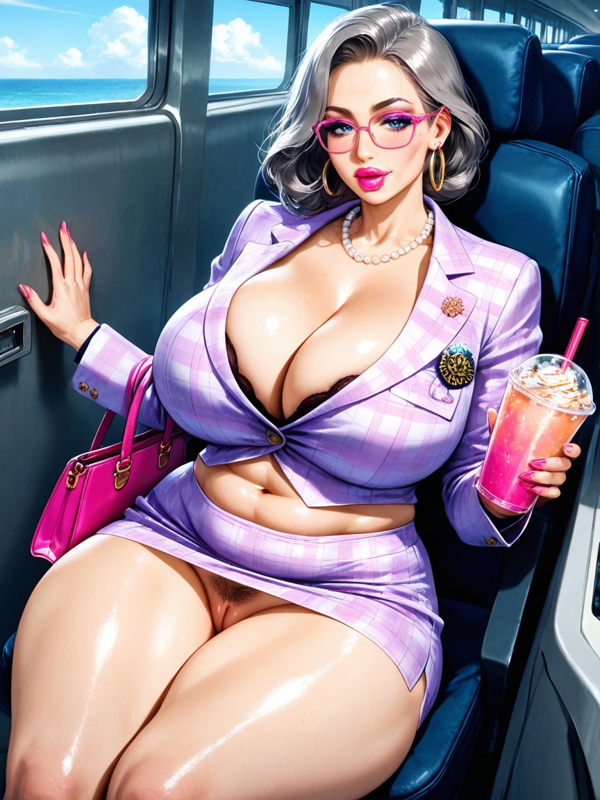 Innie Pussy, Micro Skirt, No Panties Hentai AI Porn