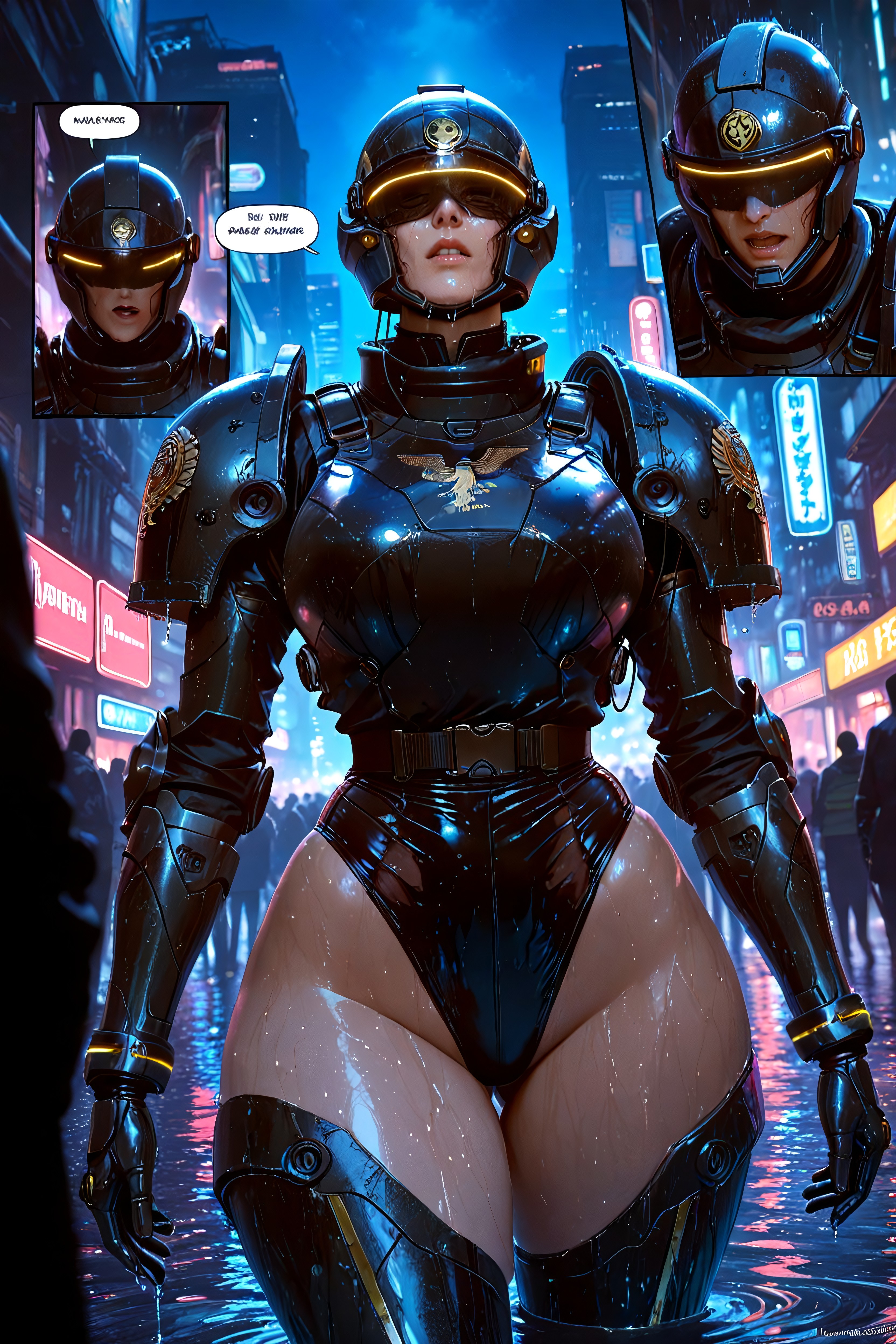 Fully Clothed, Extending Outward Around The Sides Of The Head And Giving The Wearer A Powerful Silhouette The Front Has A Thick, Feminine Hentai AI Porn