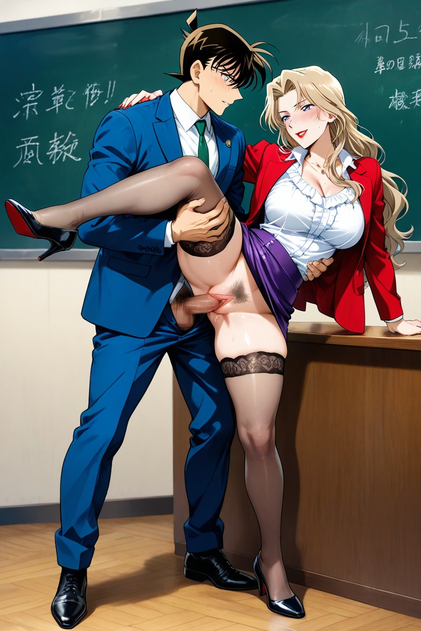 Shinichi Kudo From Detective Conan, Purple Pinstripe Pencil Skirt, Duo Hentai IA