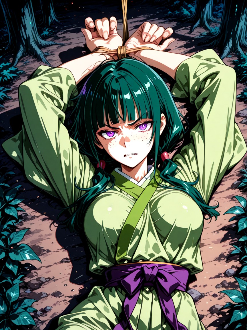 Ultra-detailed, Night, Dark Green Hair Hentai AI Porn