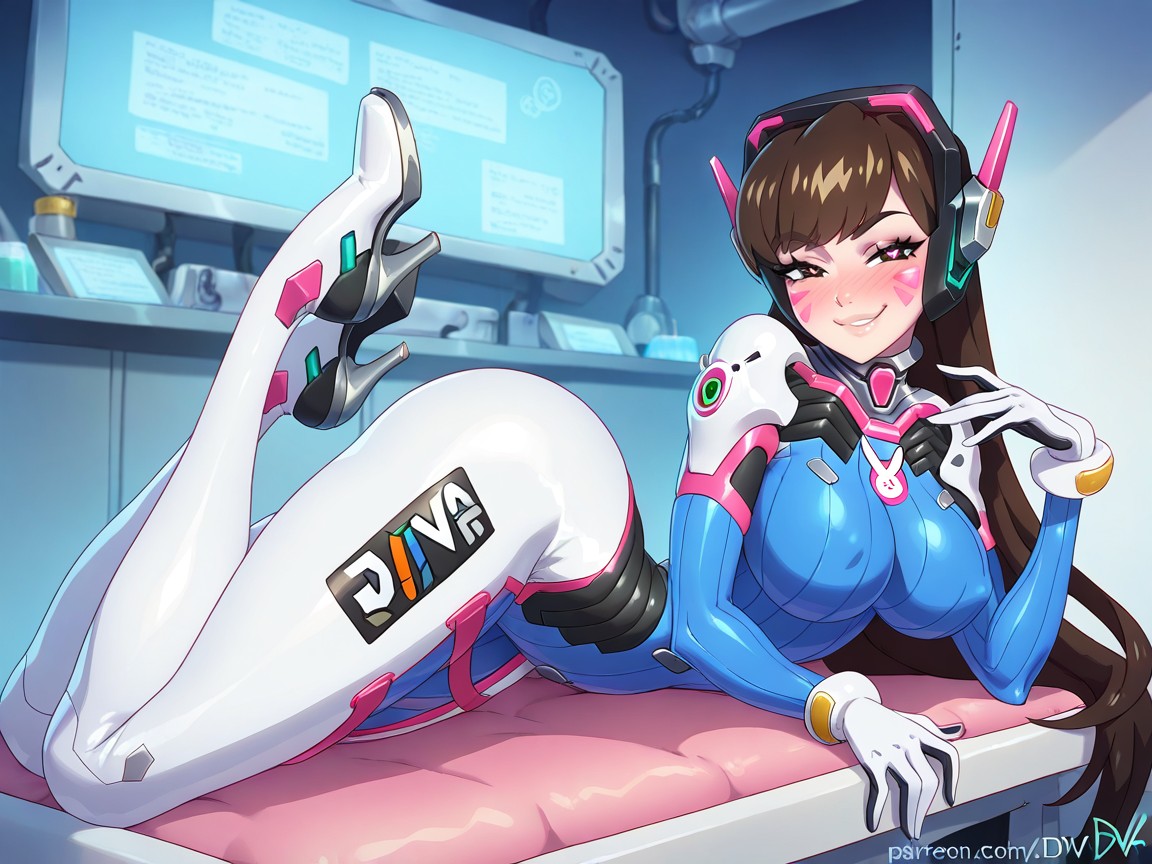Blue Skinsuit, Dark Brown Hair, Perky Ass Hentai AI Porn