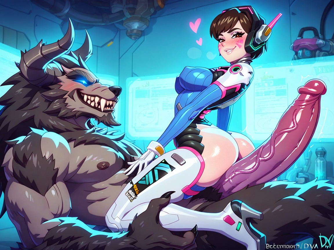 Looking At Him, Extreme Snatched Waist, Dva From Overwatch Hentai AI Porn