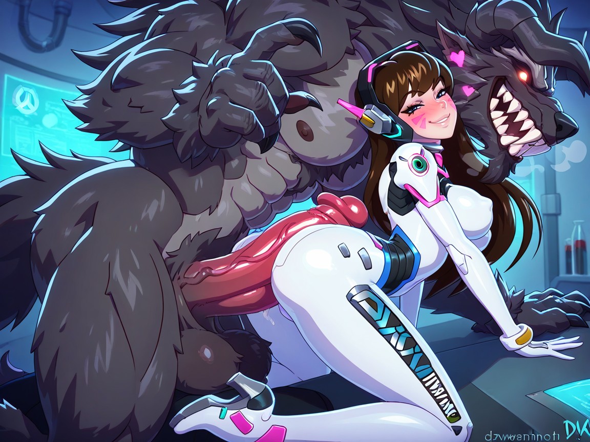 Hips Pressed Against Her Ass, Extremely Long Legs, Glowing Cock Hentai AI Porn