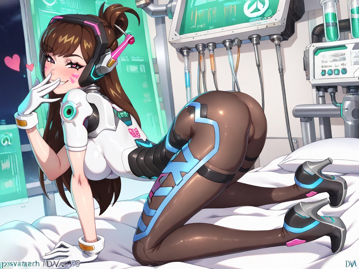 Round Ass, Side View, Wide Smile Hentai AI Porn