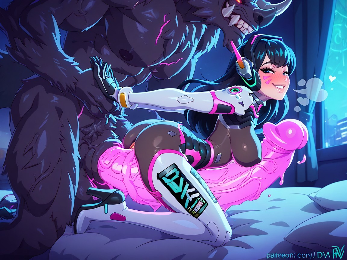 Gigantic Penis, Doggystyle Sex, Glowing Blue Eyes Hentai AI Porn