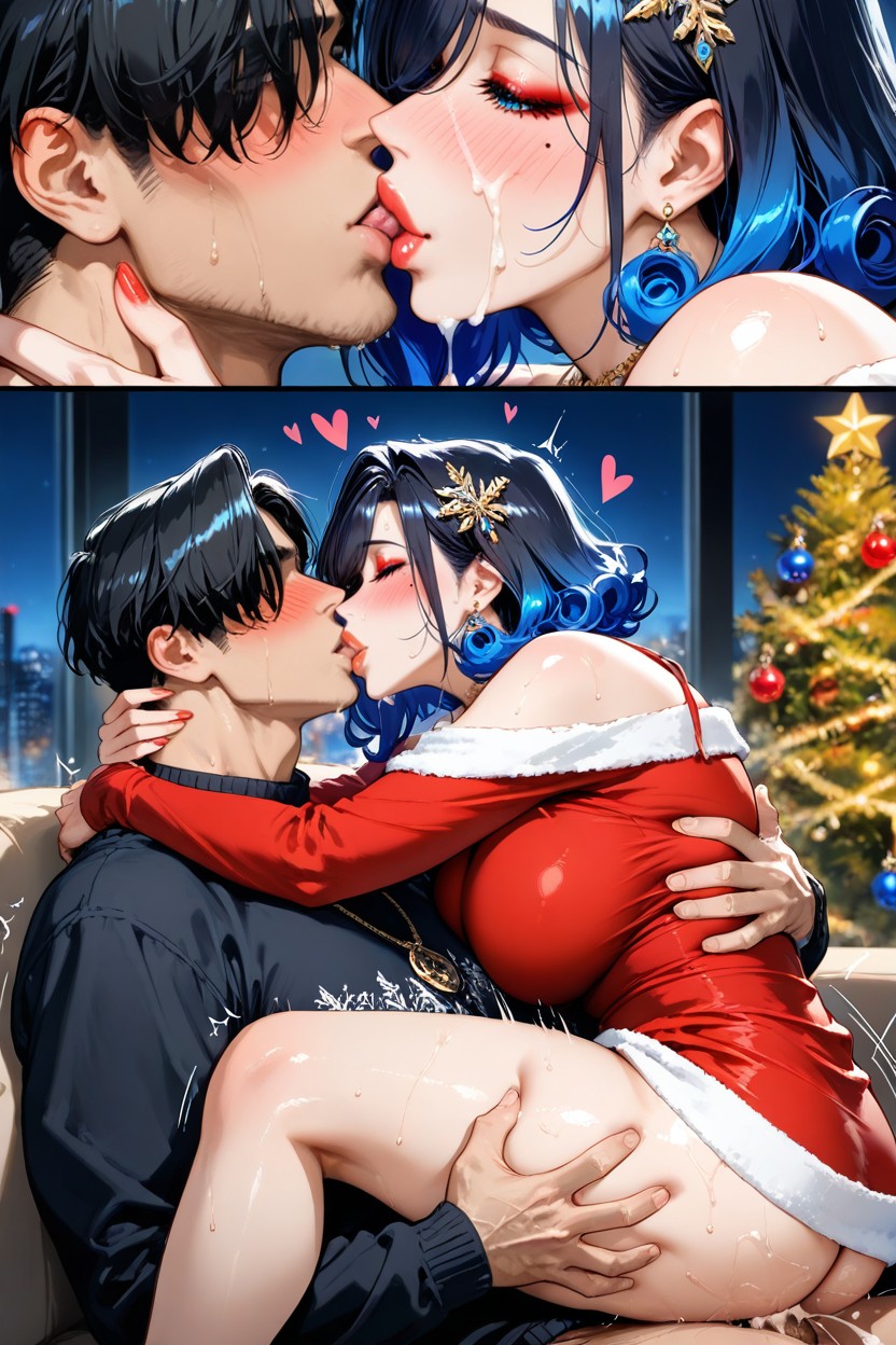 Full Makeup, Kissing, Necklaces Hentai AI Porn