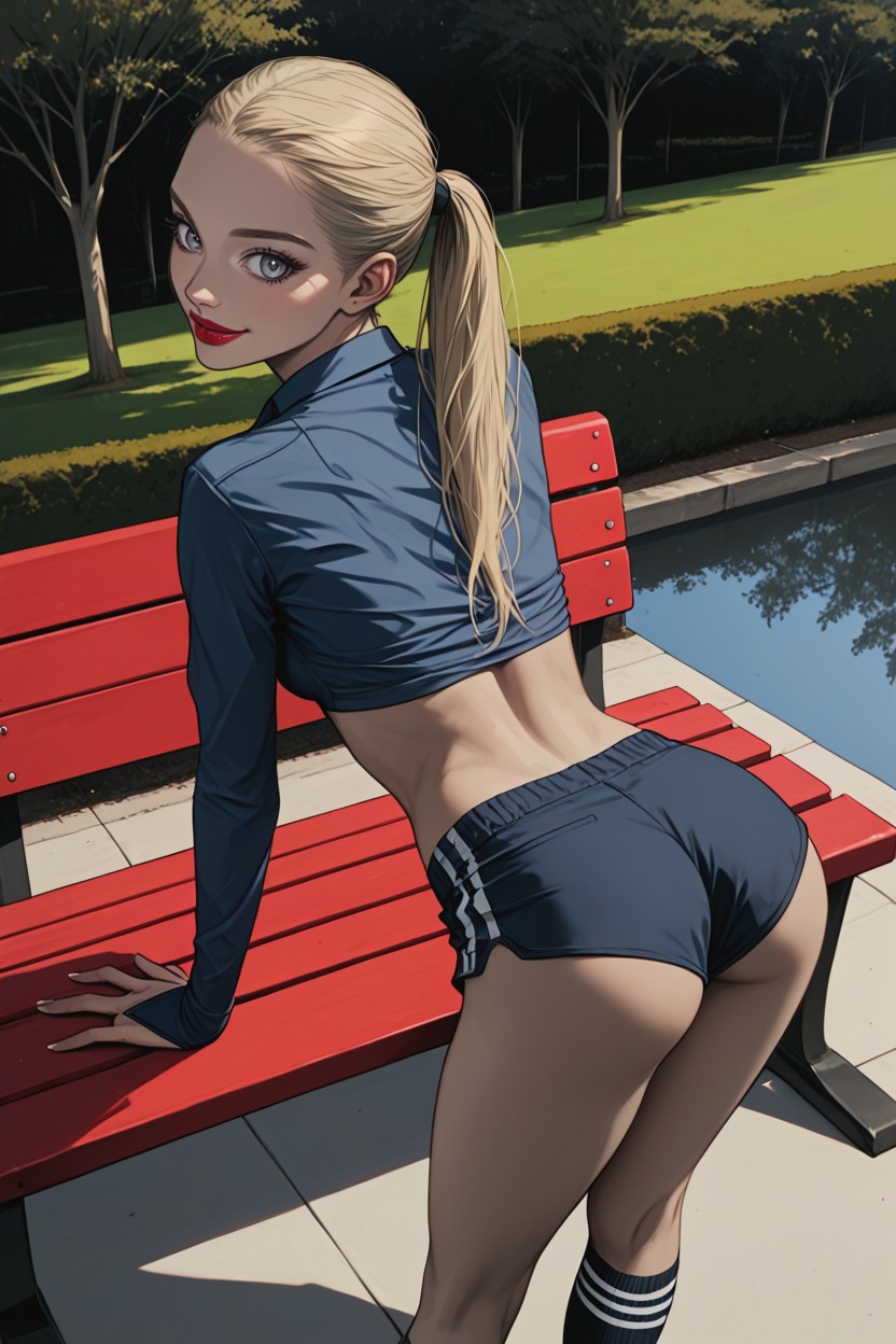 Big Lips, Photorealistic, Long Ponytail Hair Hentai AI Porn