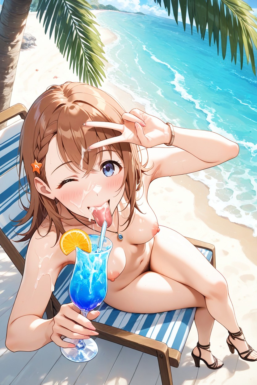 Deepthroat, Tropical Drink, Clear Blue Water Hentai AI Porn