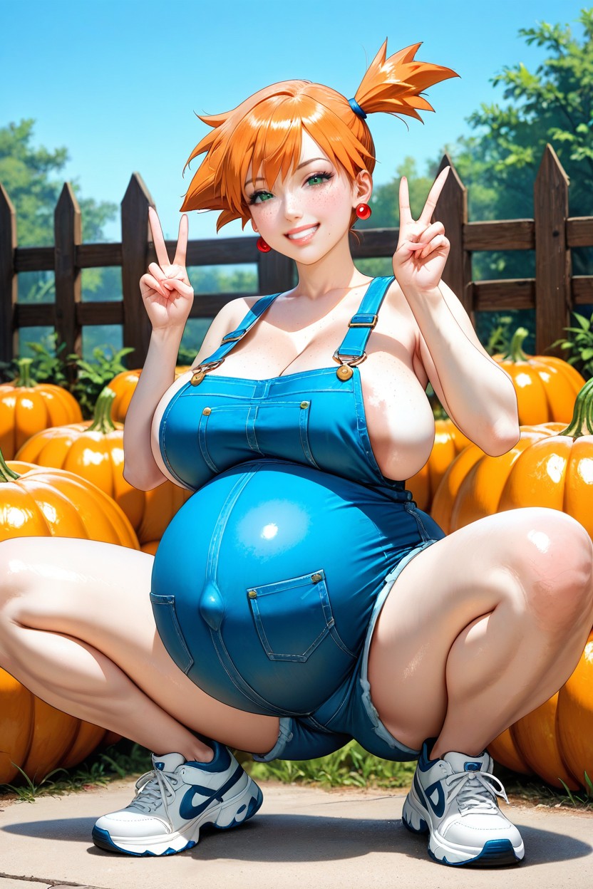 Kasumi From Pokemon, Huge Perfect Round Tits, Hyper Pregnant Belly Hentai AI Porn