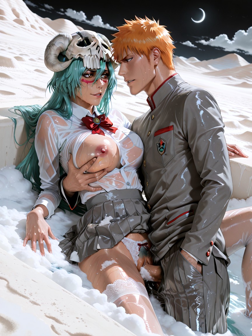 Oiled Skin, Focus On Five Fingers, Partially Submerged In Deep White Water Hentai AI Porn