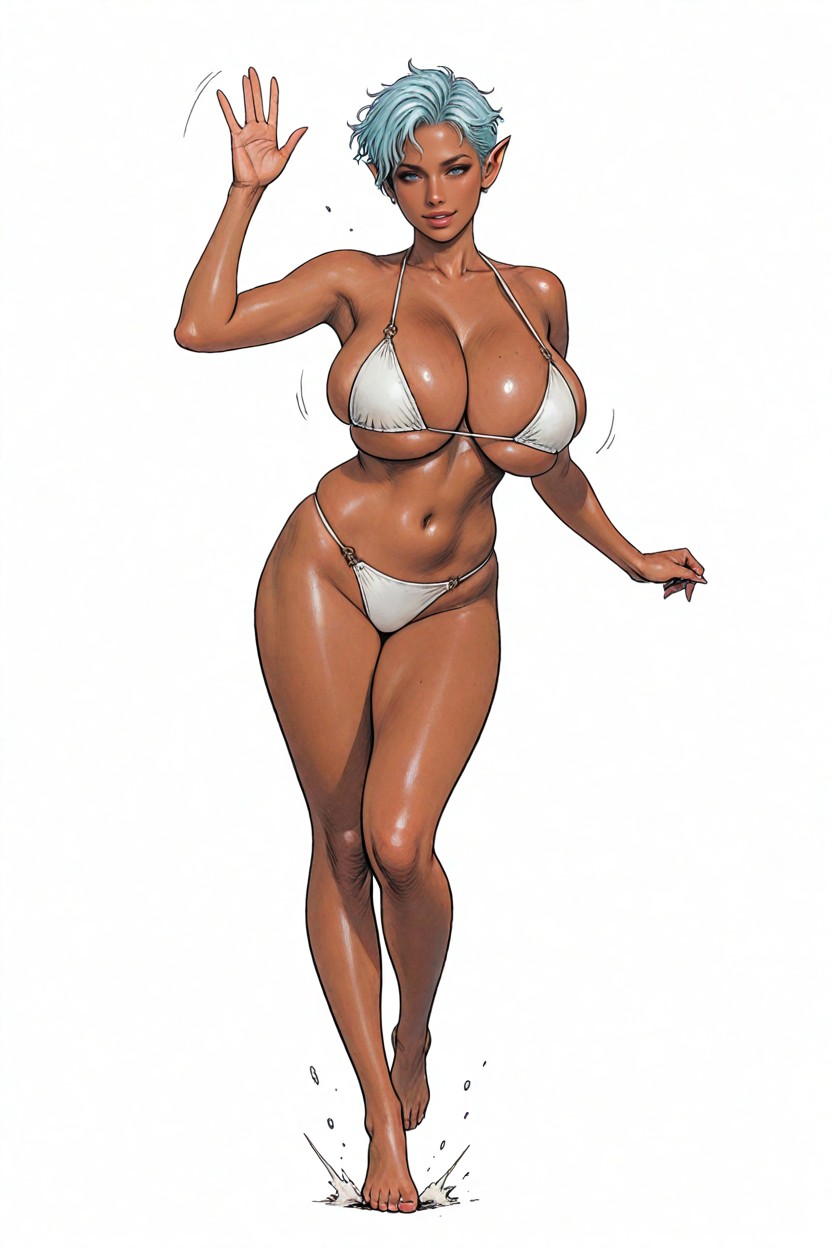 Blue Eyes, 18+, Dark Brown Skin Hentai AI Porn