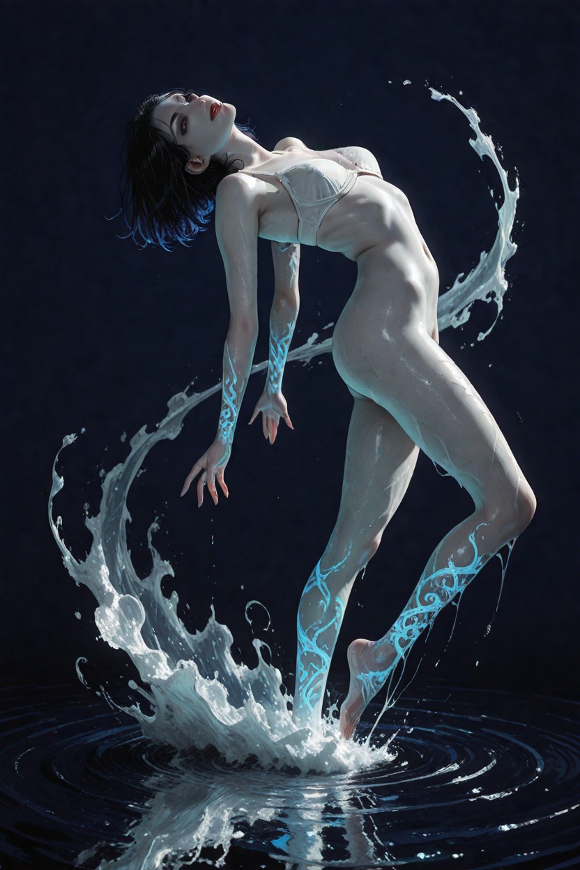 Fluid Movement, One Breast Out, Creating A Dreamlike Hentai AI Porn