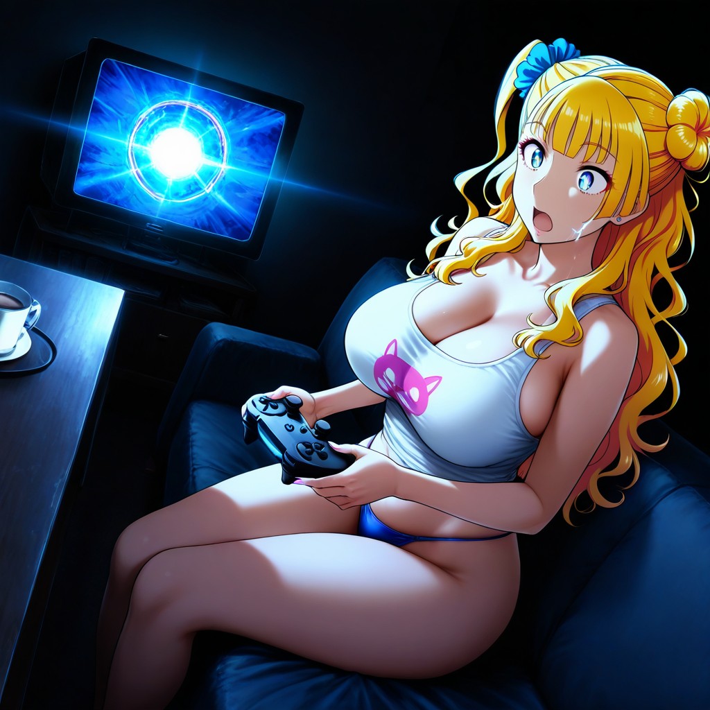Uncensored, Lovecraft Demon Hands Grabbing Galko, Living Room Hentai AI Porn